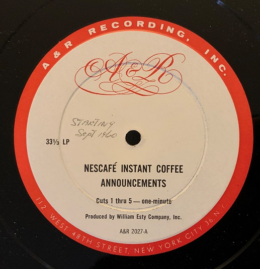 Nescafe' Instant Coffee Radio Spots(1959)